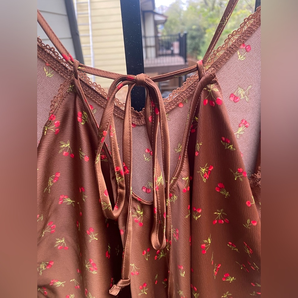 Brown Cherry Slip Dress - Picture 4 of 6
